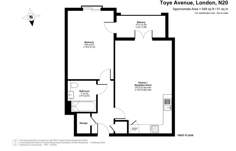 Stylish 1 Bedroom Apartment in a Prime Whetstone L